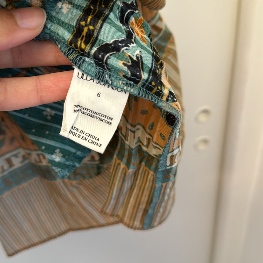 Ulla Johnson Blue and Gold Mini Dress - Picture 6 of 8